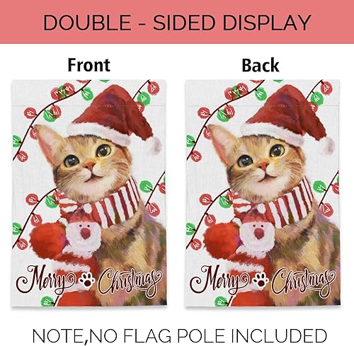 Miniatura 4 de Bandera de jardín de invierno de 28 x 40 pulgadas, de arpillera de doble cara, a cuadros, para decoración navideña de patio y exteriores (28 x 40