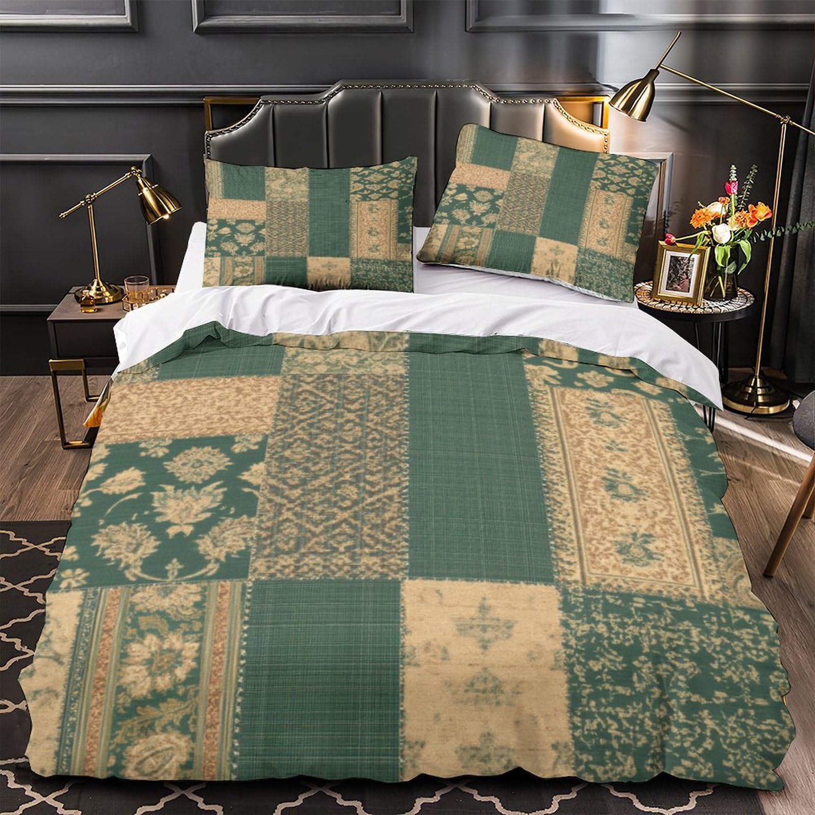 Parure de lit 260x220 cm haut de gamme en microfibre résistante