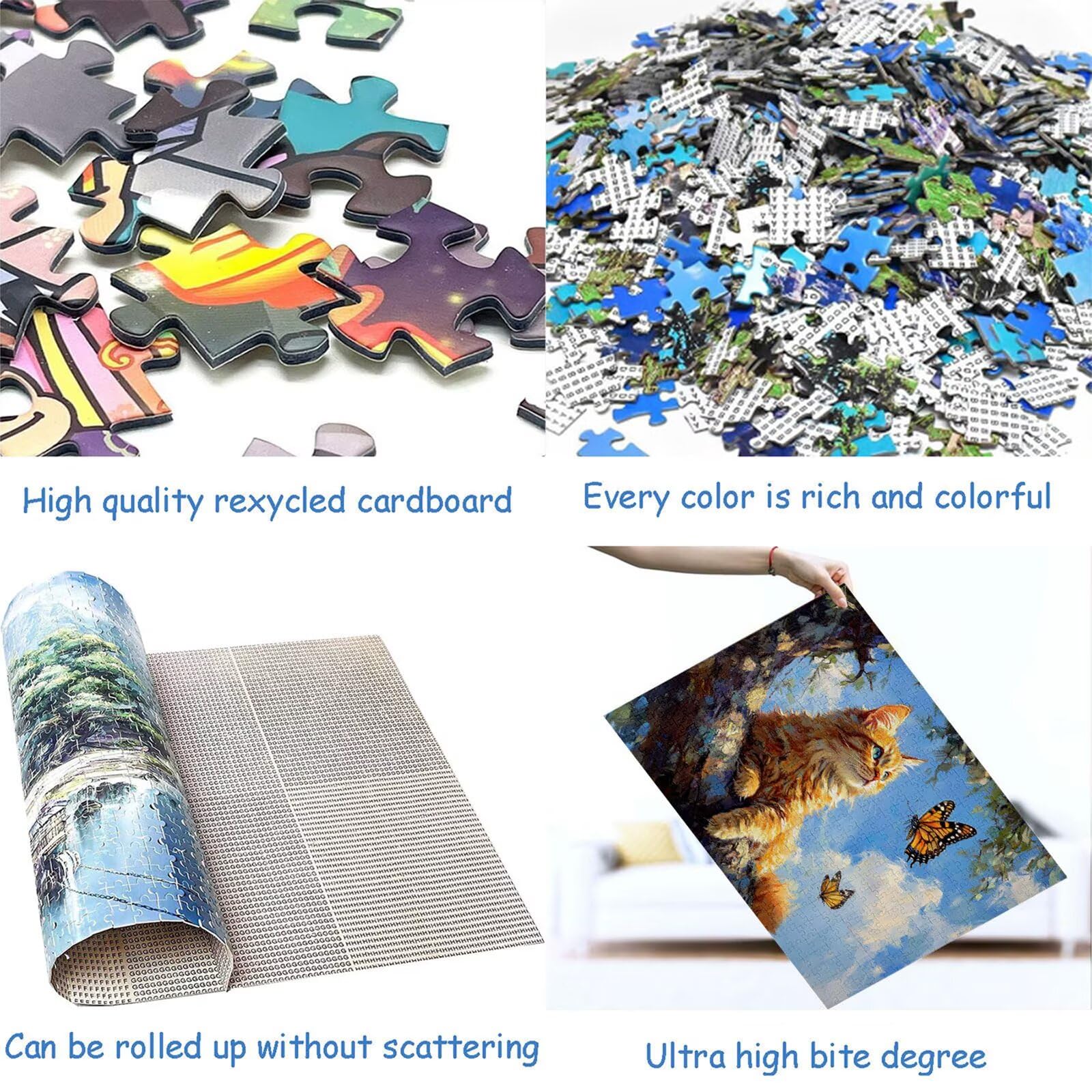 Puzzle 3000 elementów kot puzzle dorosły motyl 122 x 81 cm unikalne rzemiosło klasyczne 3D drewniana układanka do rodzinnych gier biznesowych, układanka zrób to sam do dekoracji ścian domu, prezenty C