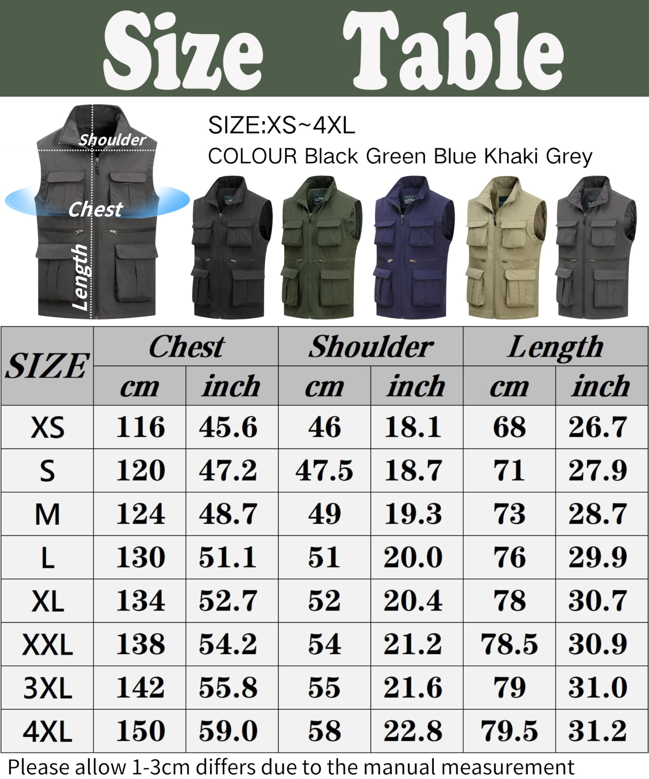 Hommes Gilet de Plein Air Multi-Poches Gilet Léger pêche Veste Respirant à Séchage Rapide Sport Gilet Sans Manches Loisirs Gilet Chasse Voyage Camping Photographie