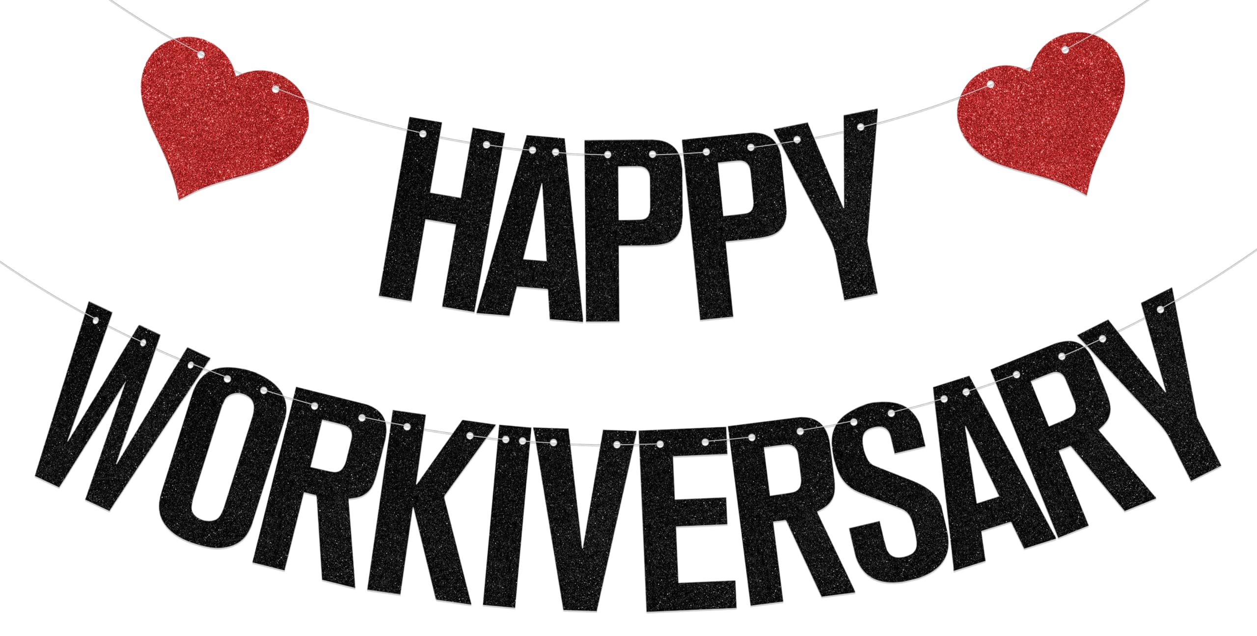 Happy Workiversary Banner Work Anniversary Decorations Happy Work Anniversary Party Decoration Supplies Gold Glitter
