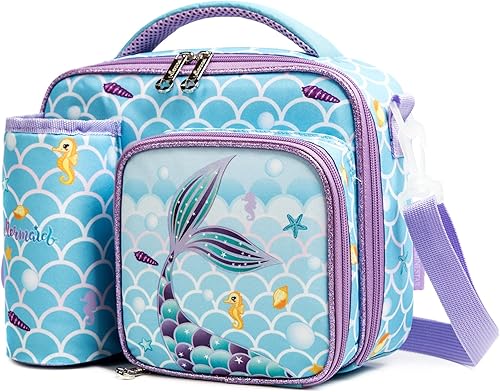 Miniatura 10 de MOHCO Lonchera aislada para niños y niñas, con correa ajustable para el hombro y asa duradera