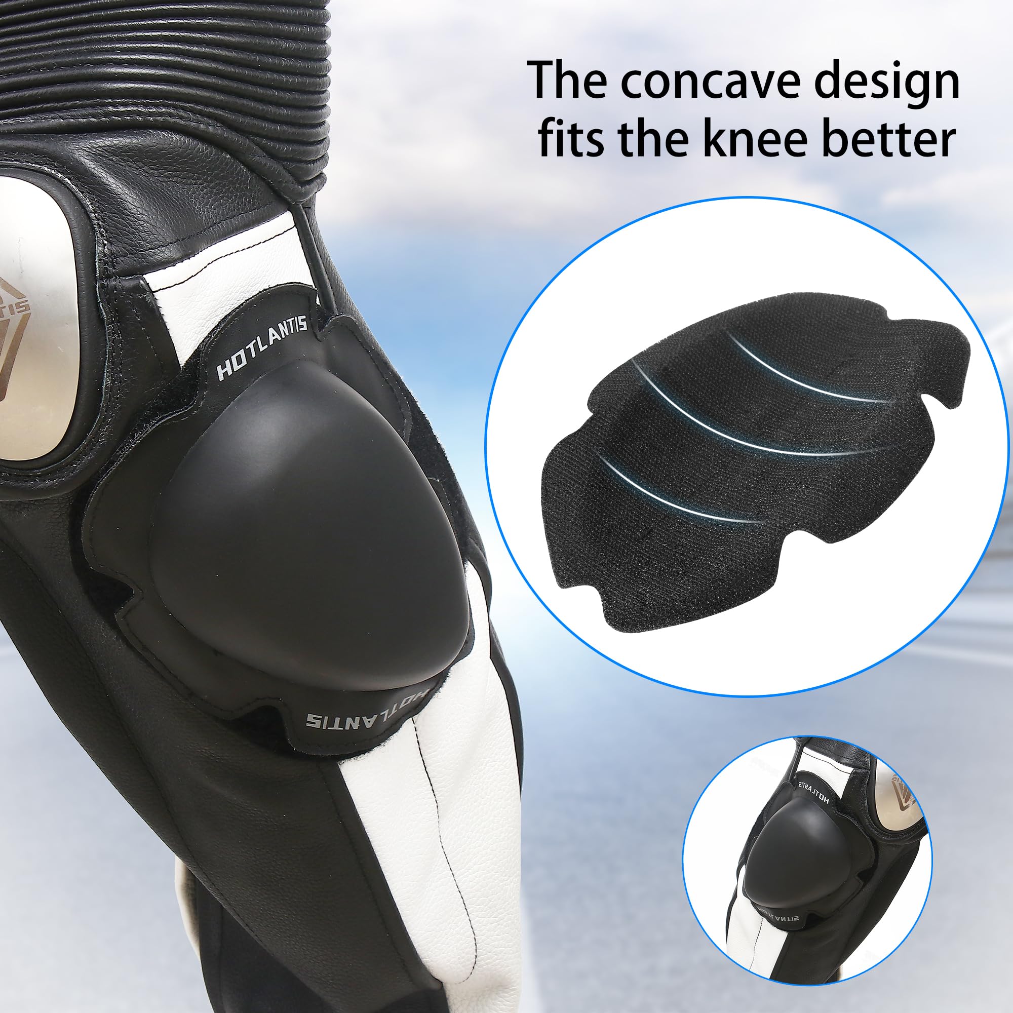 Deslizadores rígidos de rodilla HOTLANTIS para carreras moto, ligeros y resistentes