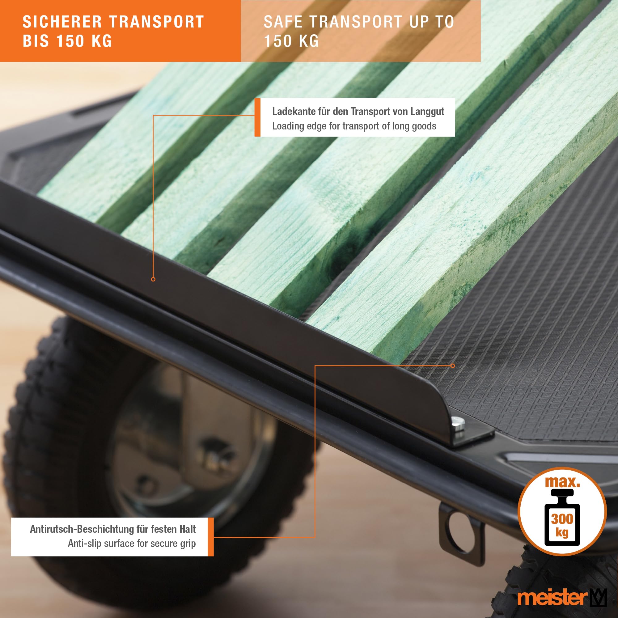 MEISTER Chariot plateforme Cross-Over - 300 kg