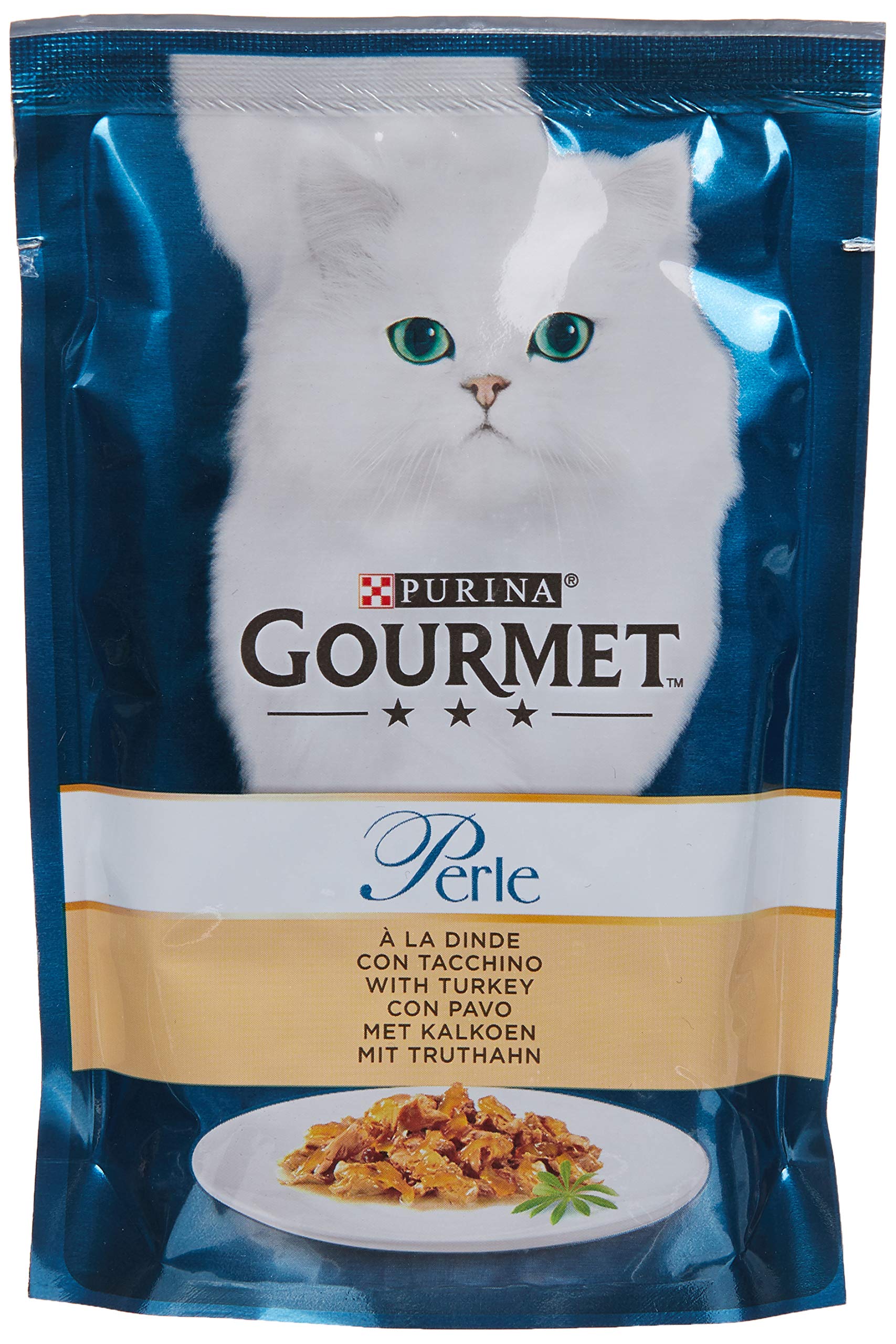 Purina Gourmet Minifiletes, Comida húmeda para Gatos en gelatina, 96 bolsitas de Comida húmeda para Gatos, variedades, 12 Unidades (12 x 8 Bolsas de 85 g)