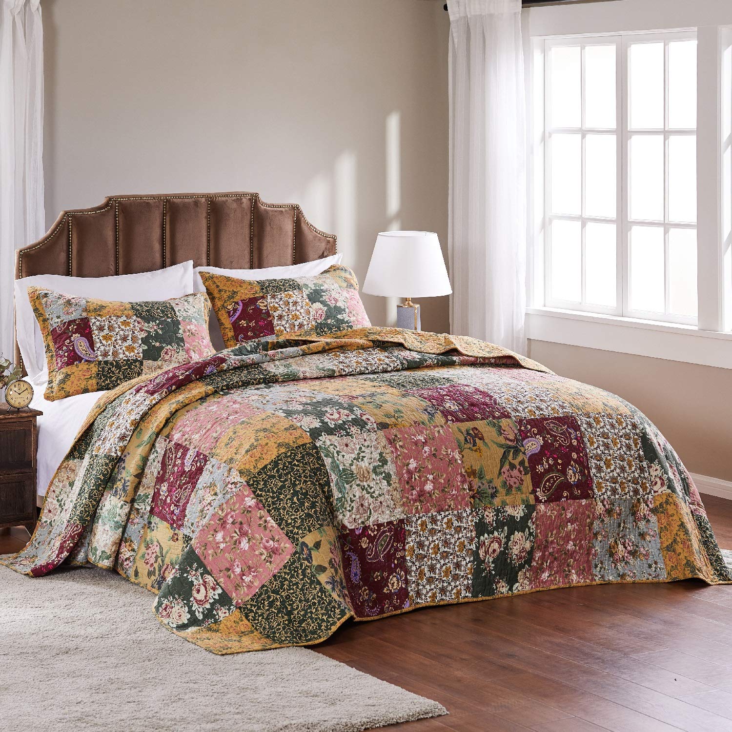 Buy 3 Piece Oversized King Bedspread Quilt Set to The Floor, French