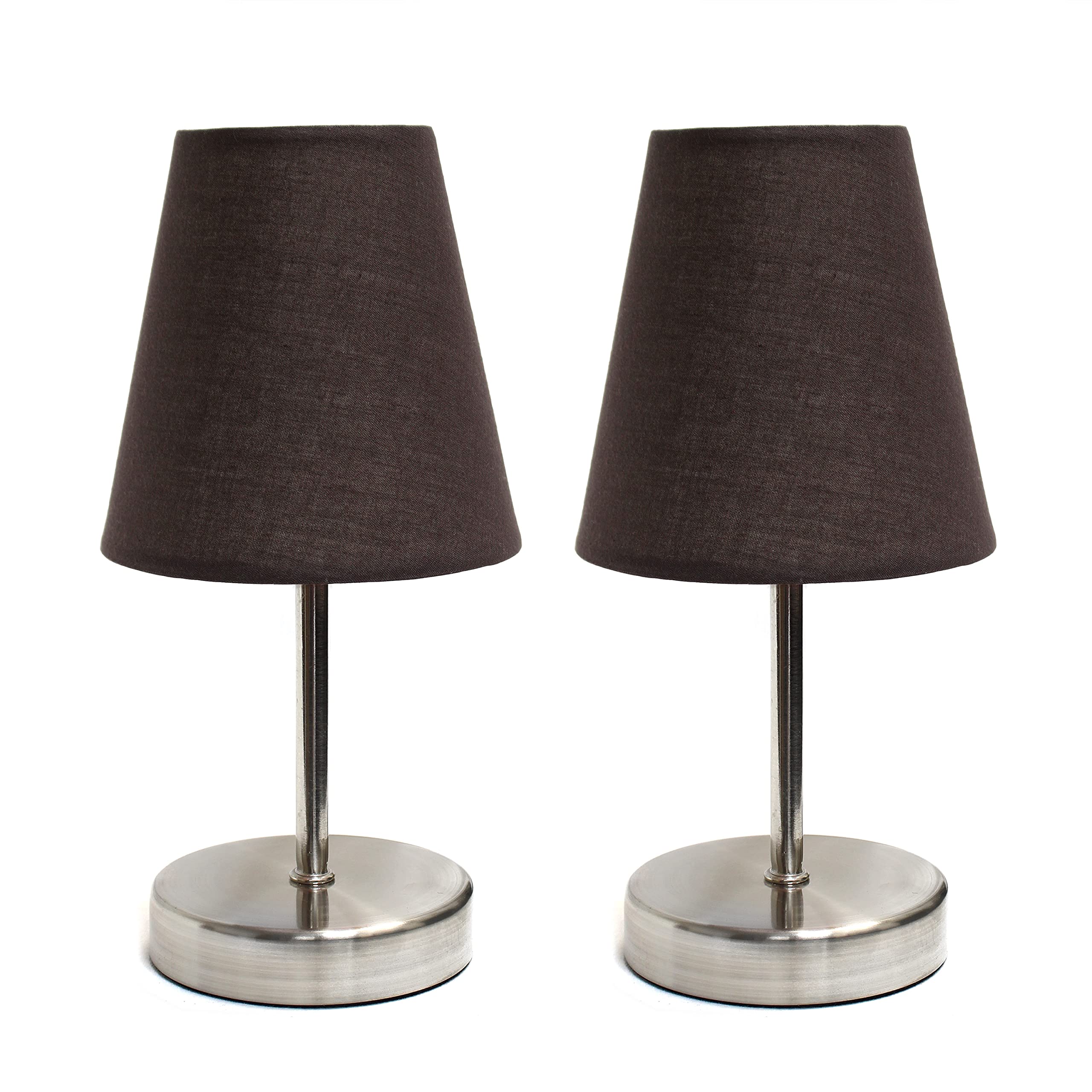 Home LT2013-ORG-2PK - Lámpara de mesa con pantalla de tela, color naranja, LT2013-BWN-2PK, 40.0watts