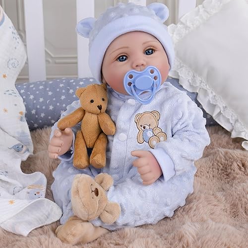 Miniatura 32 de Milidool Muñecas de bebé Reborn de 18 pulgadas, muñeca realista de bebé recién nacido, muñecas de silicona de aspecto real, con accesorios completos