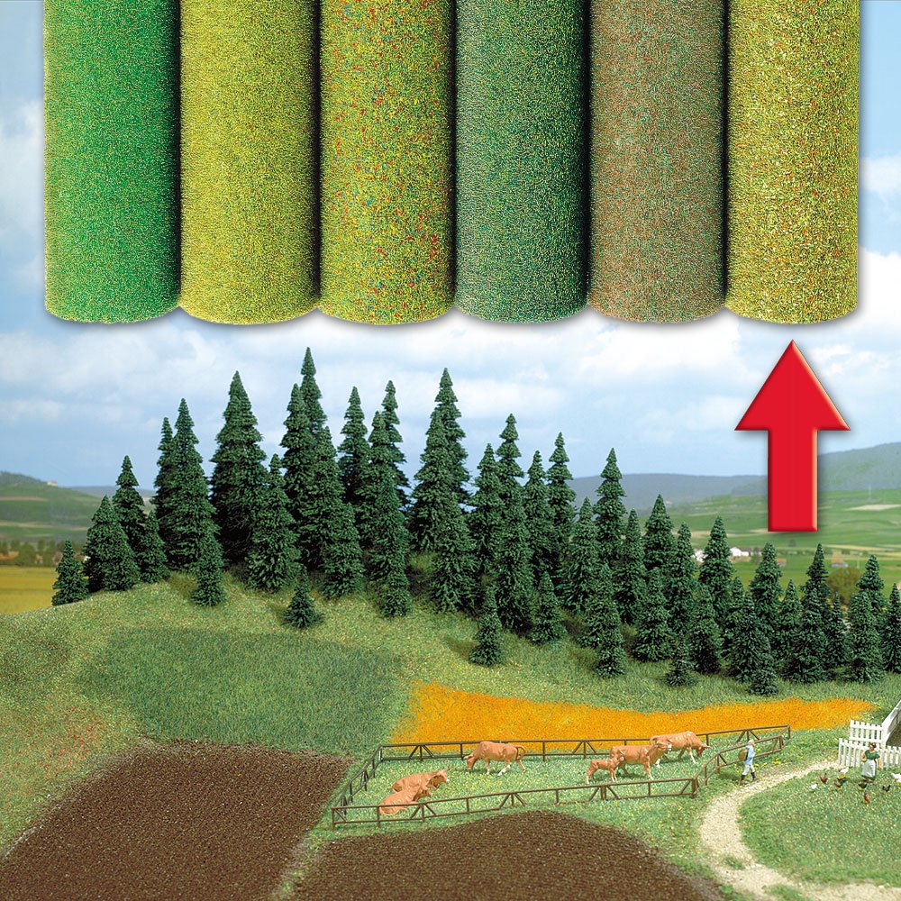 Busch 7236 - Tappeto erboso per modellismo, in 4 Colori, 200 x 80 cm
