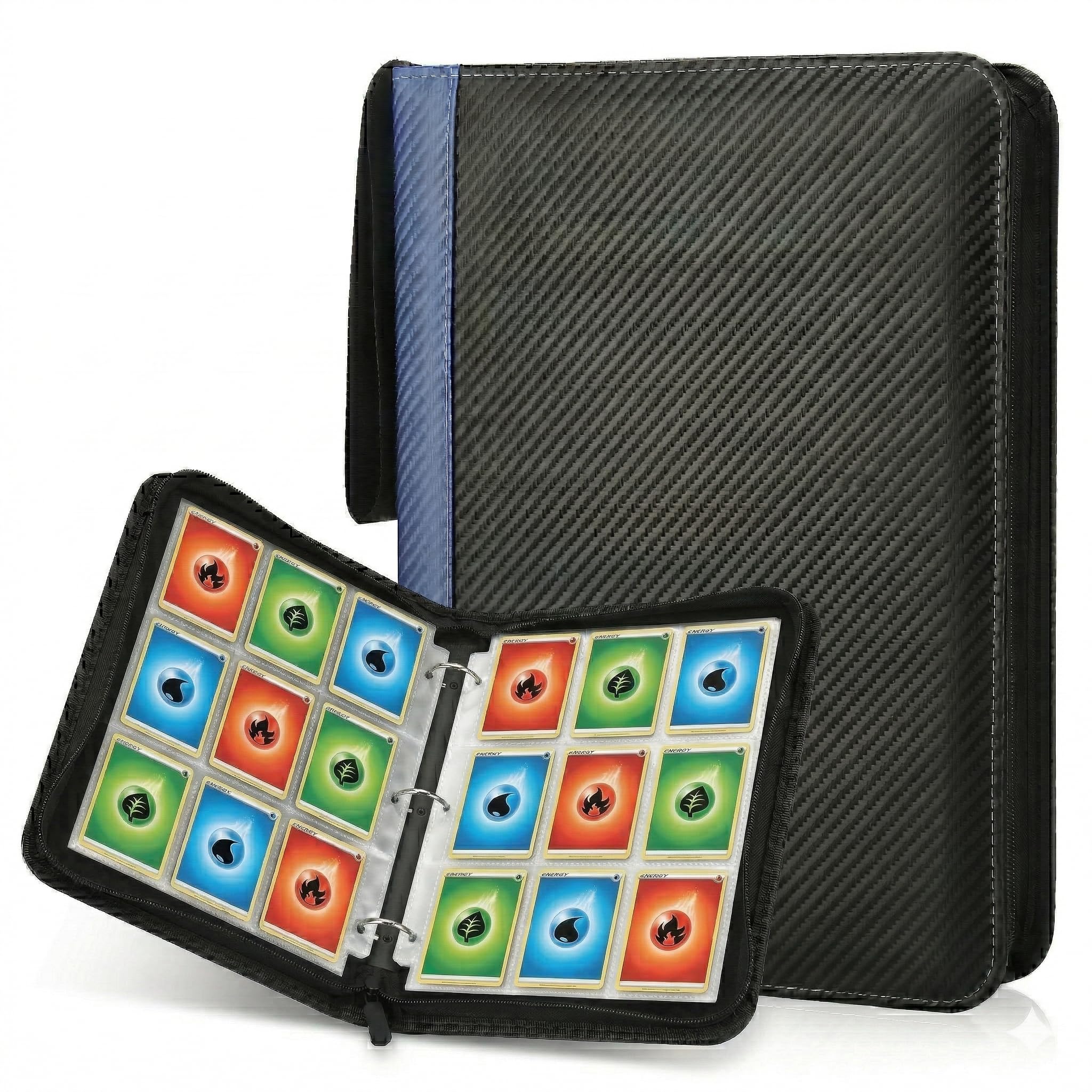 KORVORIA 9 Pocket Card Binder, 900 Trading Card Album for Standard Cards, Card Collection Folder Compatible with TCG, Basketball Sports Cards, Game Cards, Blue