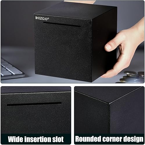 Miniatura 6 de 2 alcancías hizgo para adultos, alcancía para adultos, debe romperse para abrir (negro + transparente)