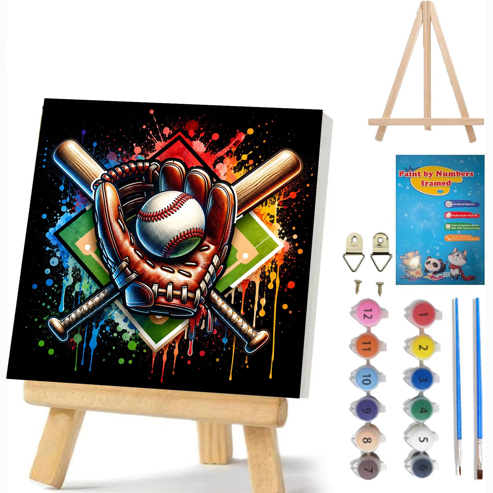 Artykapby Paint by Numbers for Children with Frame,Easy Paint by Number