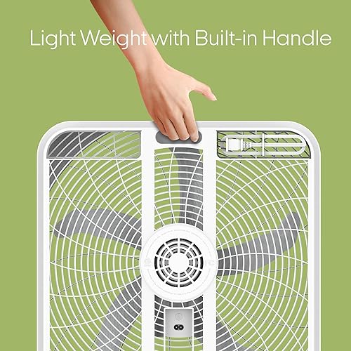 Miniatura 8 de Aspen Ventilador de ventana de 20 pulgadas con control remoto, 3 velocidades de alto rendimiento y más de 2000 CFM de flujo de aire superior,