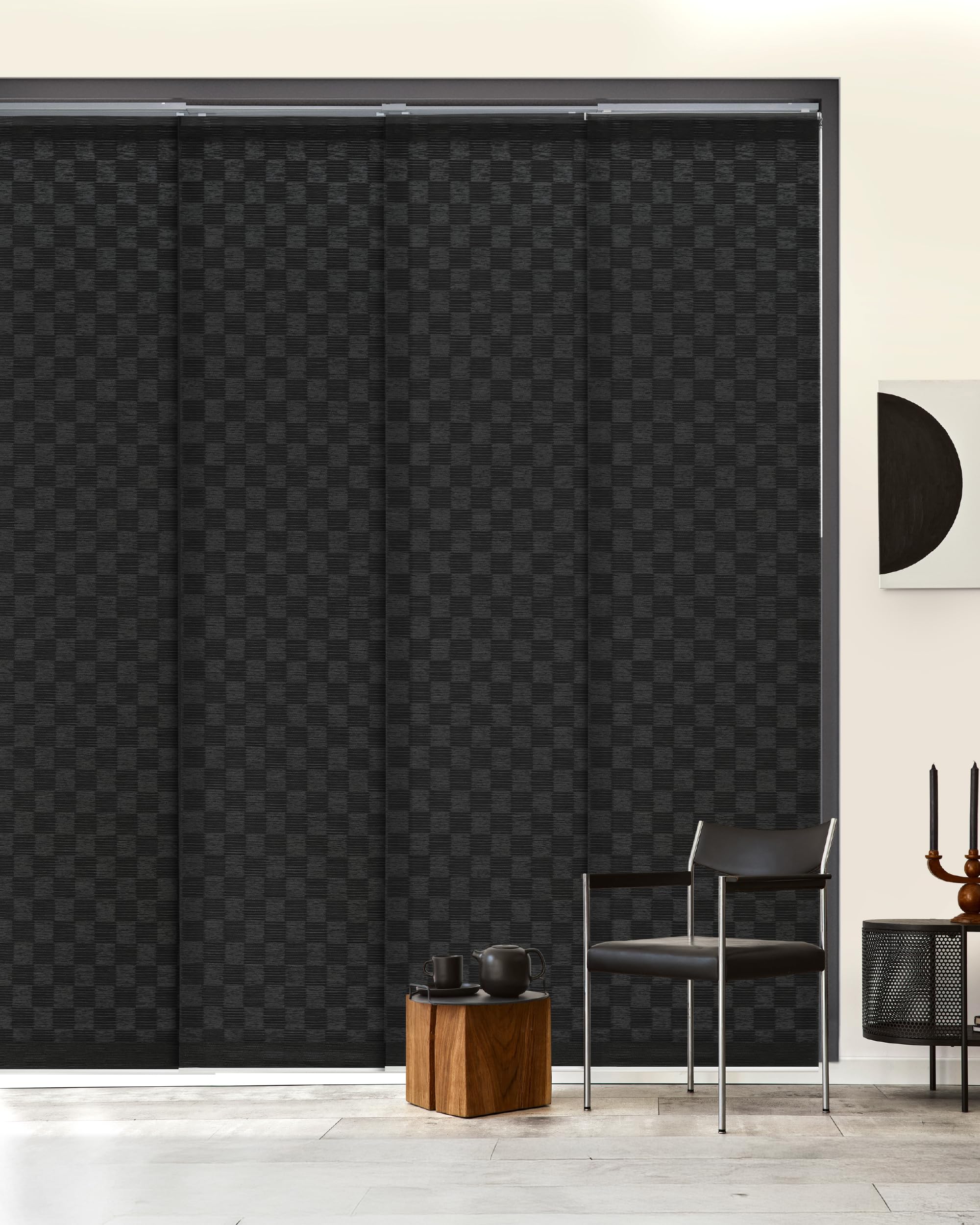 GoDear Design Adjustable Sliding Panel Track Blinds, Fits Windows, Patio Doors, Sliding Glass Doors, Closet Doors, Adjustable Track Width 45.8