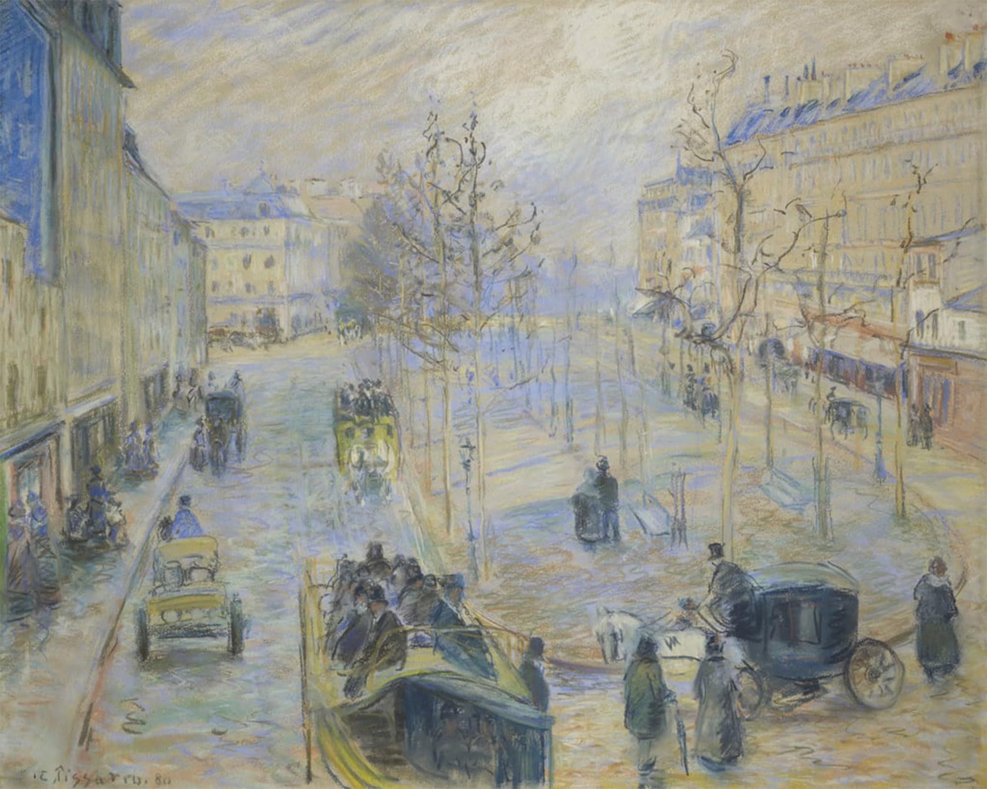 POSTERIIk Vintage Print Pop Art Landscape Artwork Boulevard Rochechouart by Camille Jacob Pissarro Art Prints for Office Home Decor 60x90cm