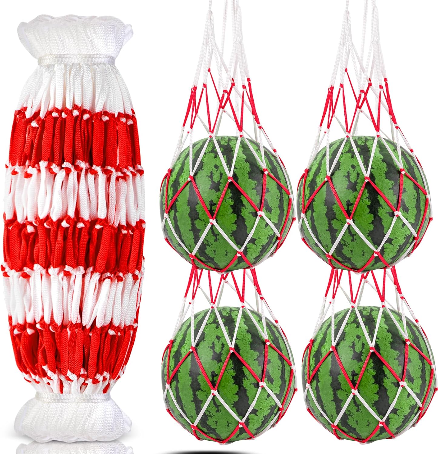 60Pcs Melon Hammocks Cradles, 19Inches Melon Hammock for Trellis Heavy Duty Watermelon Nets, Support Hanging Bags for Pumpkin Cantaloupes Honeydew, 19In Bag 19in Handle, Bear for 30lbs