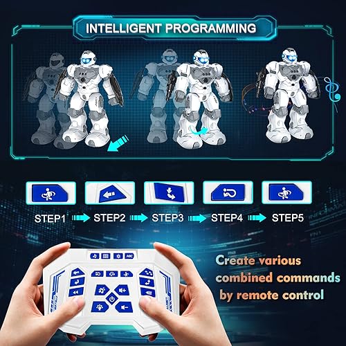 Miniatura 3 de VAV Juguetes para niños de 6 a 10 años, robot recargable de control remoto, robot RC programable inteligente con detección de gestos de 2.4 GHz,