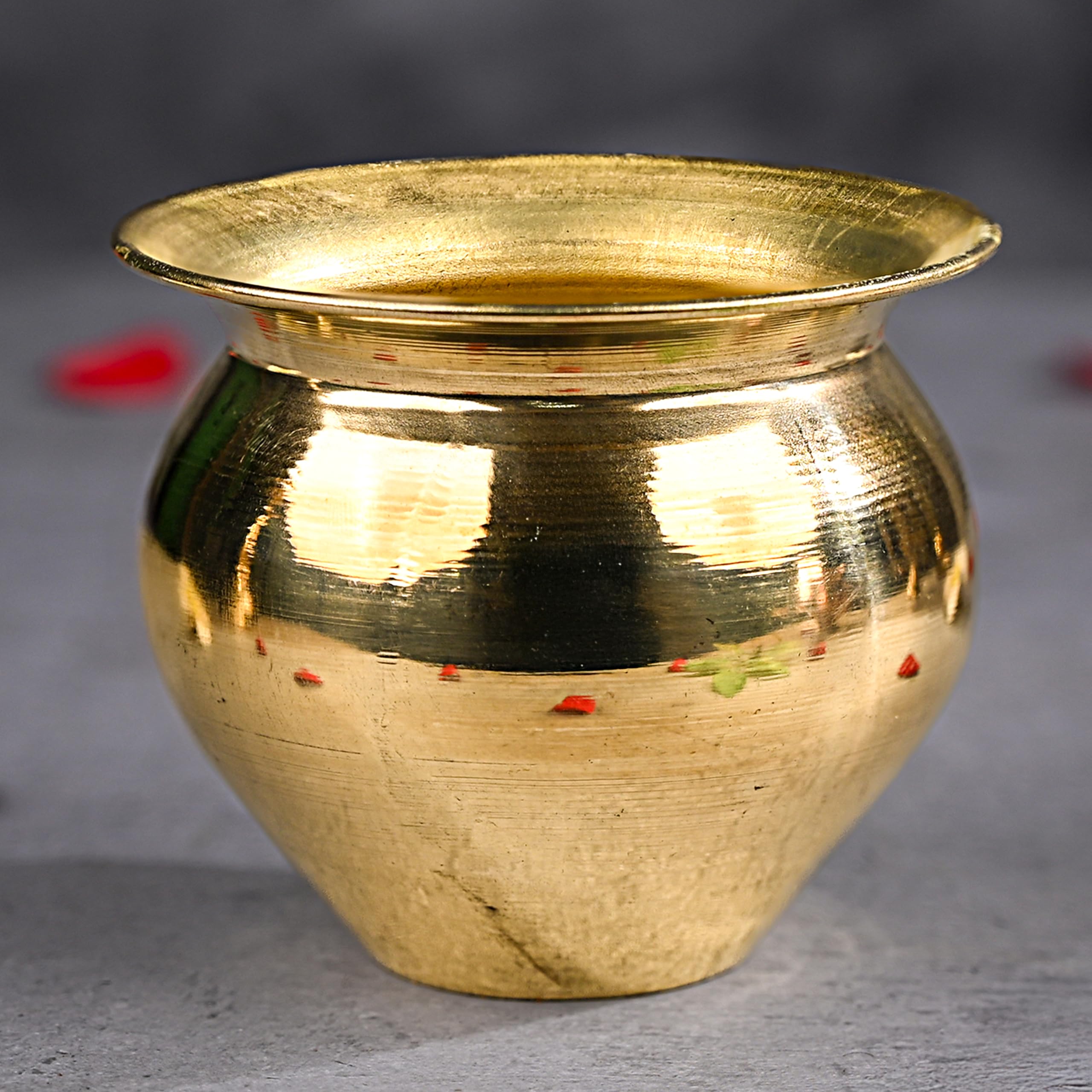 The Divine Tales Handcrafted Brass Kalash Lota for Navaratri Pooja Pot Sacred Hindu Water Pot Premium Kalasam Ghada for Rituals Puja Wedding Festivals Durable Auspicious Pital Pot Home Essentials
