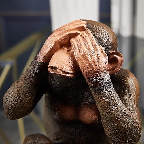 Miniatura 3 de TCIUXYQ 3 estatuas de mono - Escultura de 3 monos sabios para decoración del hogar, estatua de mono grande para decoración del hogar, decoración de