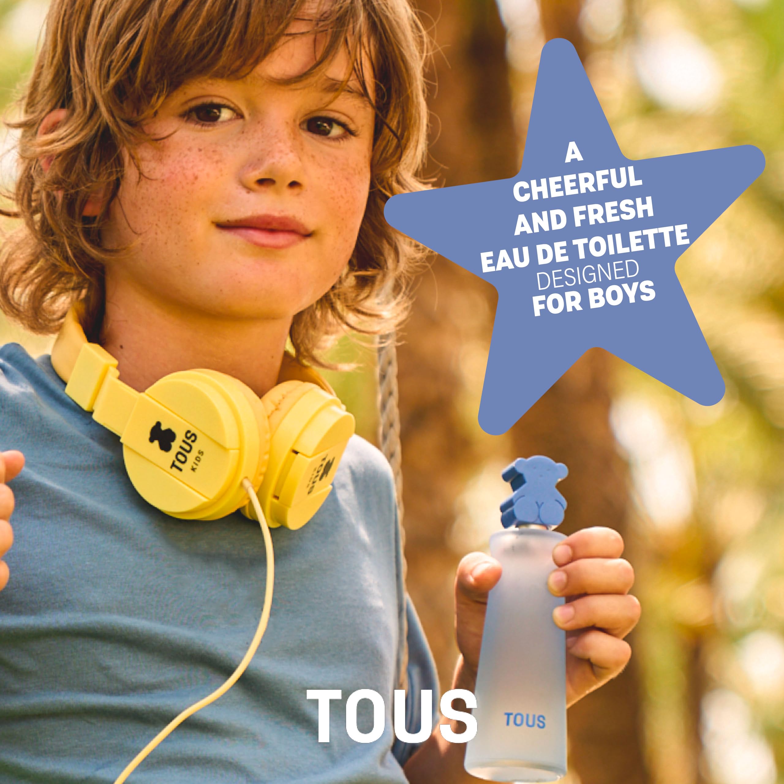TOUS Kids Boy Eau de Toilette Spray. Fruity Fresh Scent, Gentle on Children's Sensitive Skin. Ideal for Everyday Use, With Notes of Mandarin, Neroli, Musk, and Fresh Herbs, 3.4 Oz