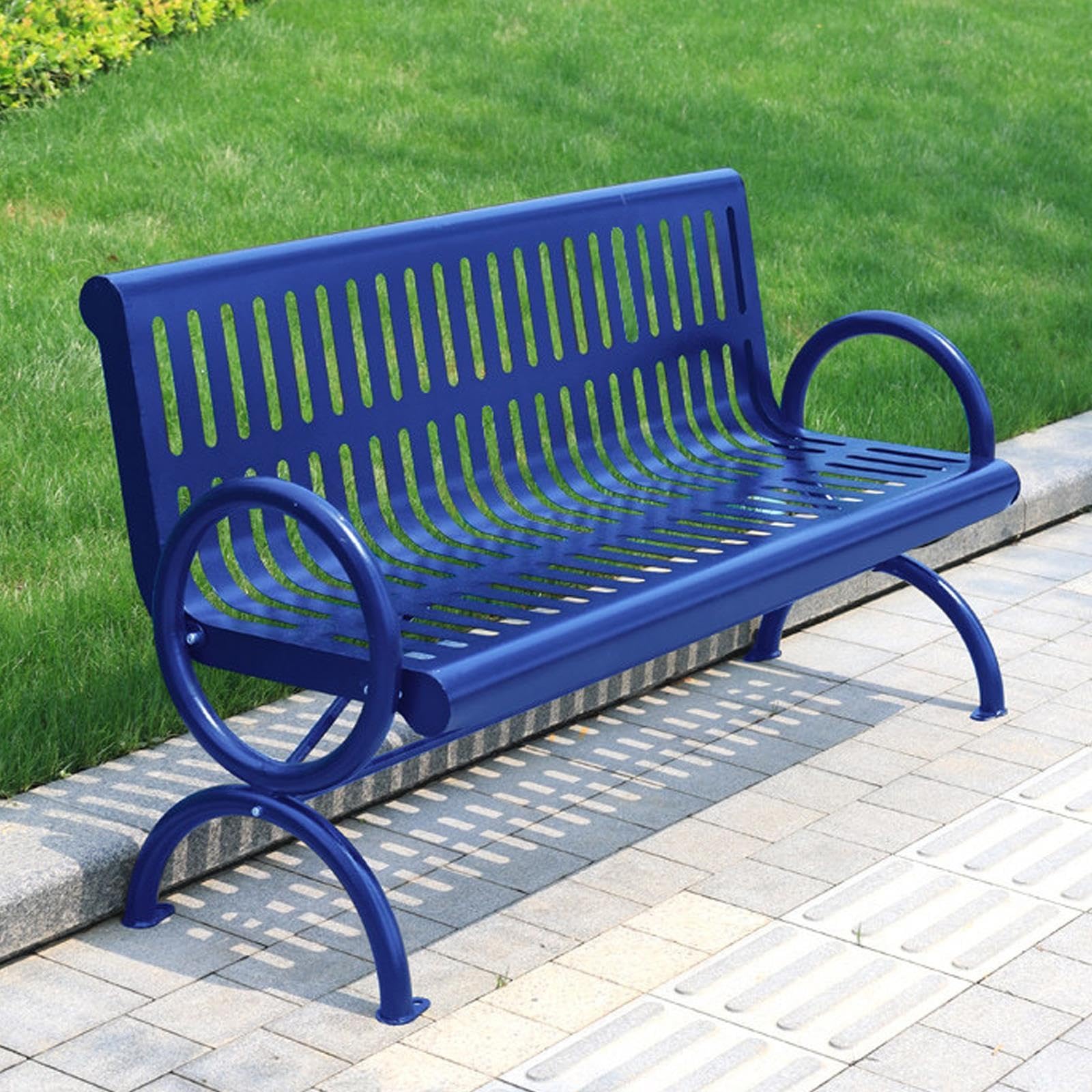Panchina da Giardino in Acciaio Galvanizzato Panca da Esterno