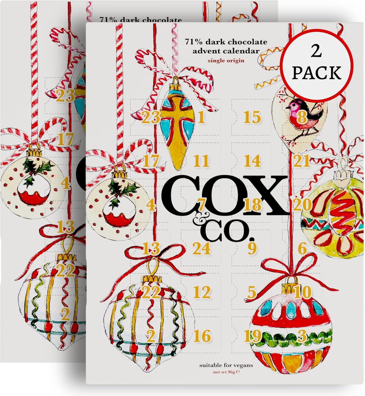 Cox&Co. 2 x Christmas Vegan Advent Calendar 2022 71 Cacao Dark