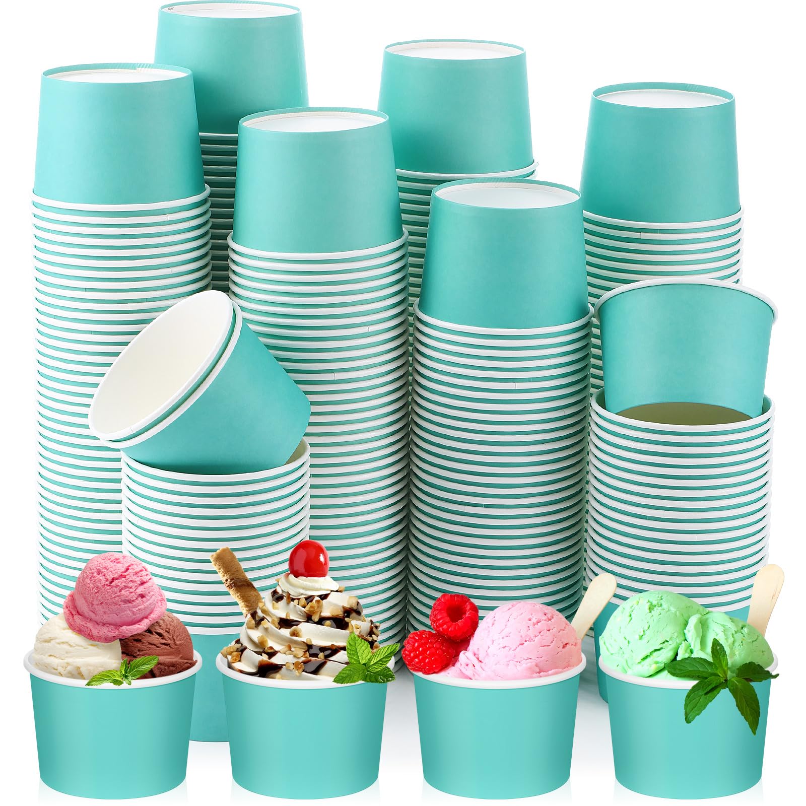 Nuenen 8 once Ice Cream Tazze di Carta Bulk Monouso Dessert Tazze Tazze di Carta Tinta Unita Ciotole da Dessert per Snack Sundae Bomboniere Estate Gelato Bar Forniture