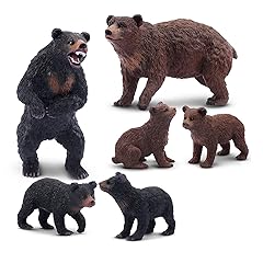 TOYMANY 動物フィギュア クマフィギュア 6匹入 クマ家族 森の動物セット リアルな動物模型 熊モデル ヒグマ 黒熊 人気動物 玩具 誕生日プレゼント クリスマス 新年 飾り物 コレクション 6歳以上