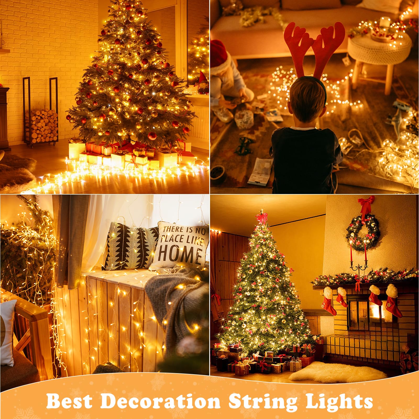 Elegear Luci Natale Esterno 100 Metri, Luci Albero di Natale 1000 Led 8 Modalità Catena Luminosa LED Impermeabile Filo Luci Esterno per Camere da Letto Giardino Feste Matrimonio, Bianco Caldo