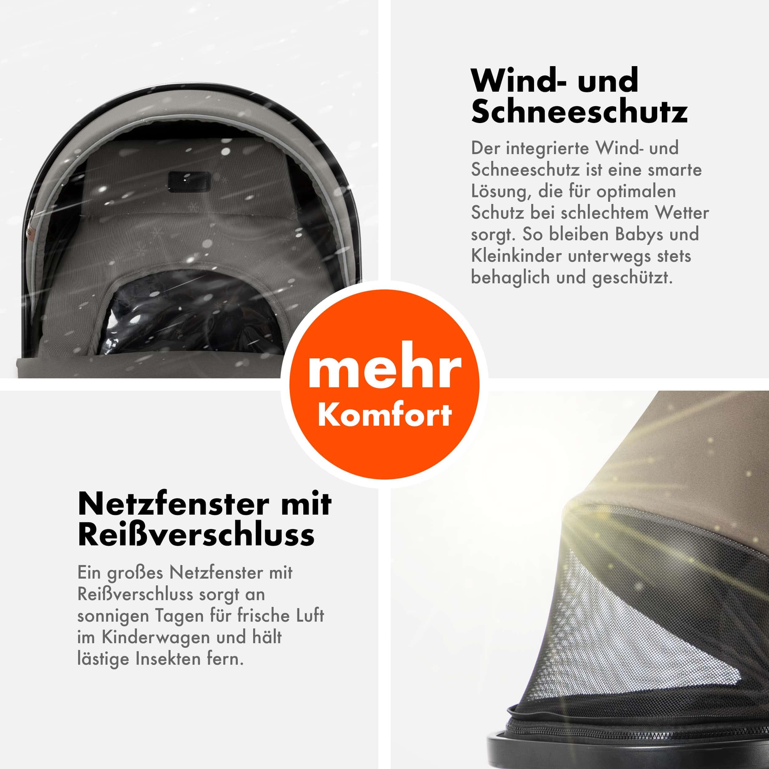 Daliya® FLEXI-PRO M 3in1 Kinderwagen & Buggy mit i-Size Babyschale, Viel Zubehör (Grün)