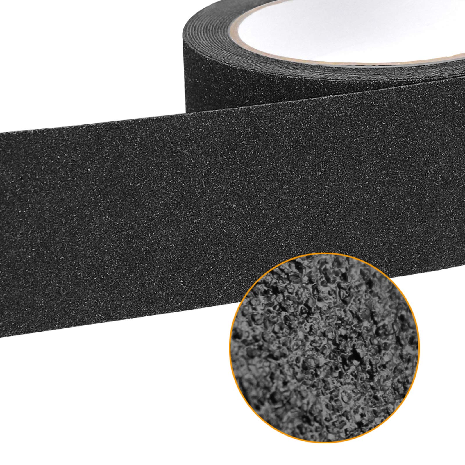 Anti Slip Tape, 5cm*5m High Traction Grip Tape, Non Skid Safety Track Tape, Non Slip Adhesive Backed Tape, Self-Adhesive Grit Friction Tape for Steps Stairs Ladder Floor Ramp Indoor Outdoor (Black)