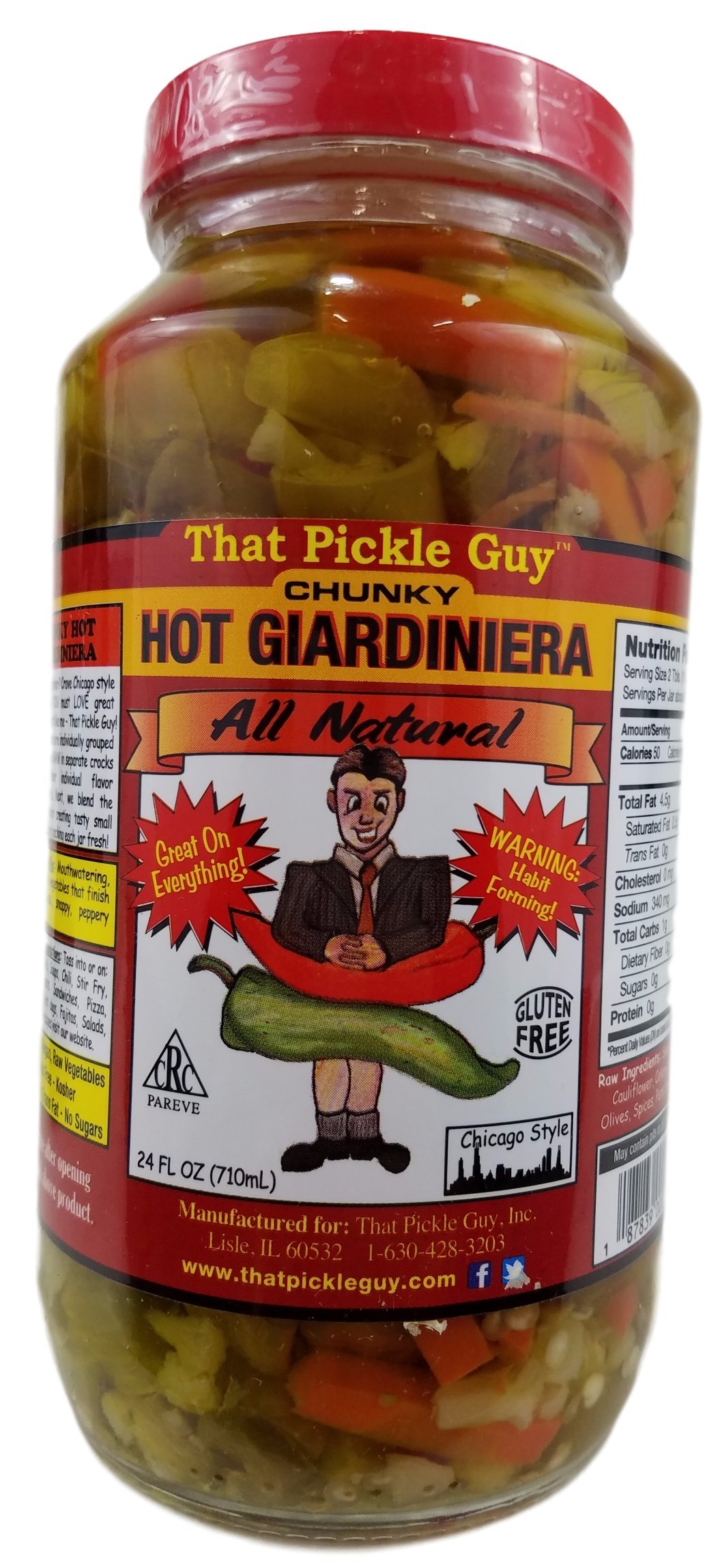 That Pickle Guy Chicago Style Giardiniera Hot, Raw, 24-ounce Jar