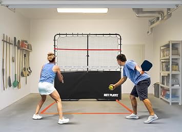 Pickleball Rebound Net Training Equipment Aid, Adjustable Angle & Easy Setup - Perfect Your Forehands Backhands Dinks Volleys Accuracy Coordination Kitchen Control