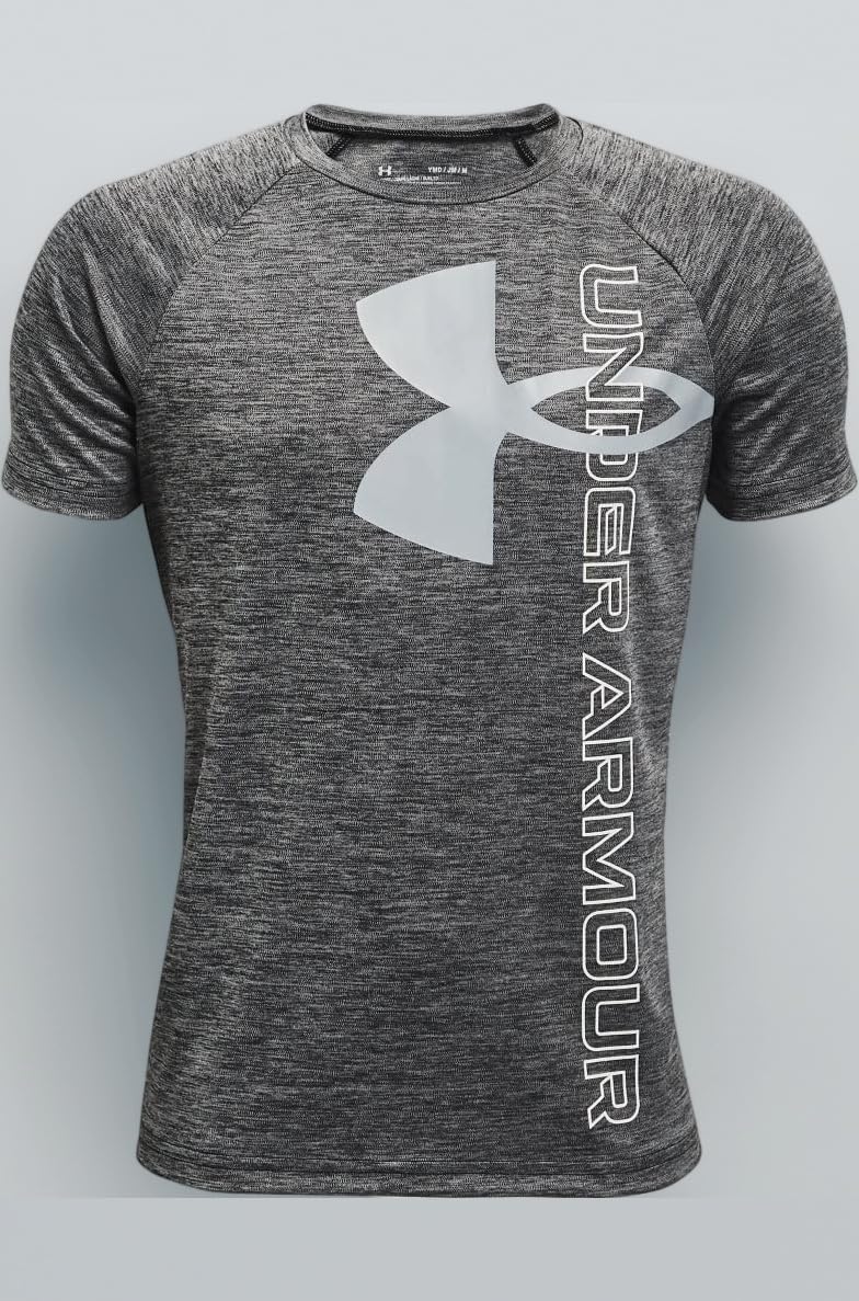 Under Armour Boys' Tech Split Logo Hybrid Short-Sleeve T-Shirt