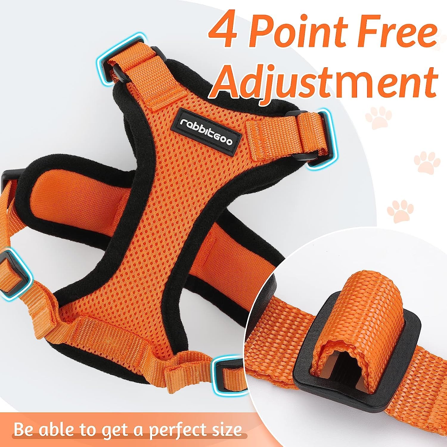 rabbitgoo Cat Harness and Lead Set, Adjustable Escape Proof Cat Lead for Walking Reflective Kitten Harness Set - Image 4