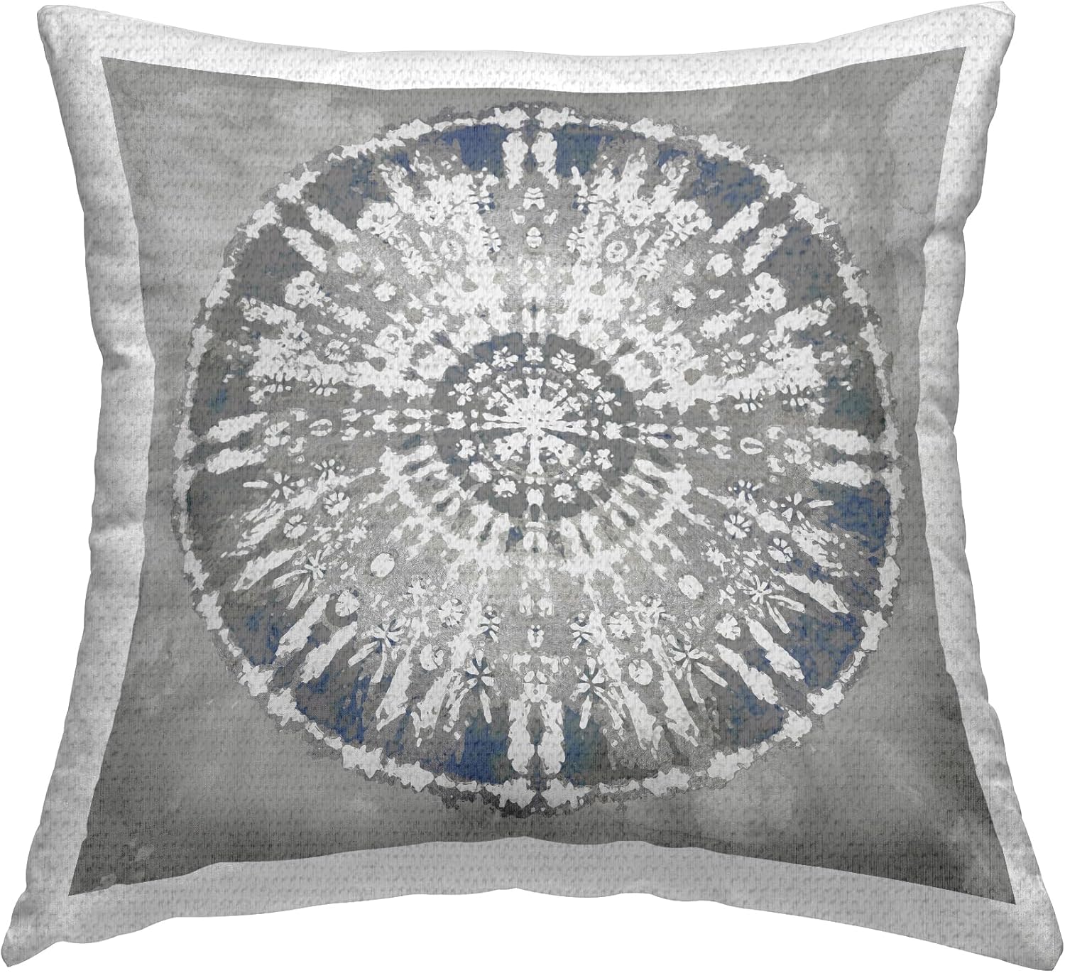 Stupell Industries Grey Boho Mandala Shape Outdoor Printed Pillow, 18 x 18