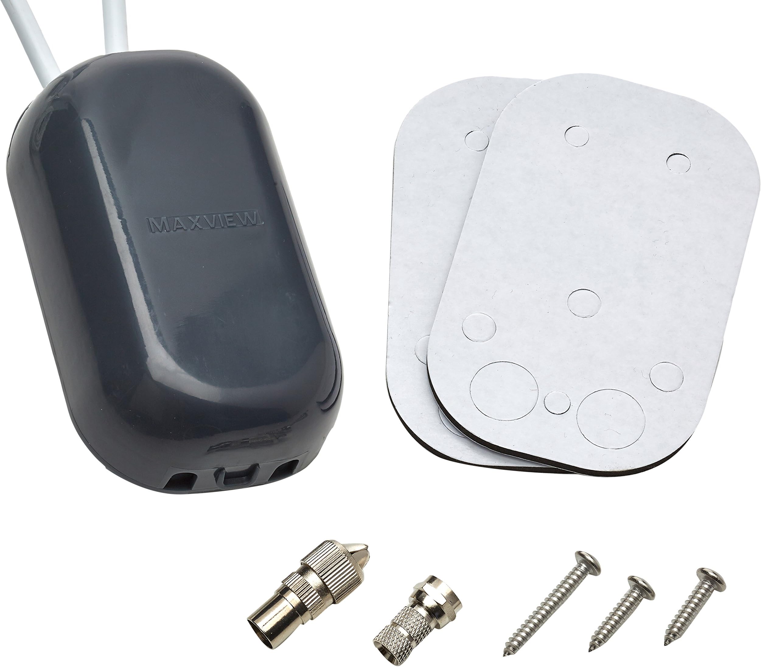 Maxview B2008/A Twin Weatherproof Outdoor Socket with F And Coaxial Connections - Anthracite