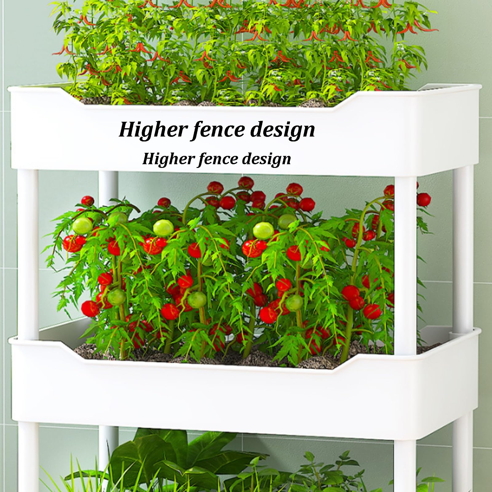 Sistema de cultivo hidropónico, cama de jardín elevada vertical con ruedas, carrito de plantación de varios niveles para frutas y verduras