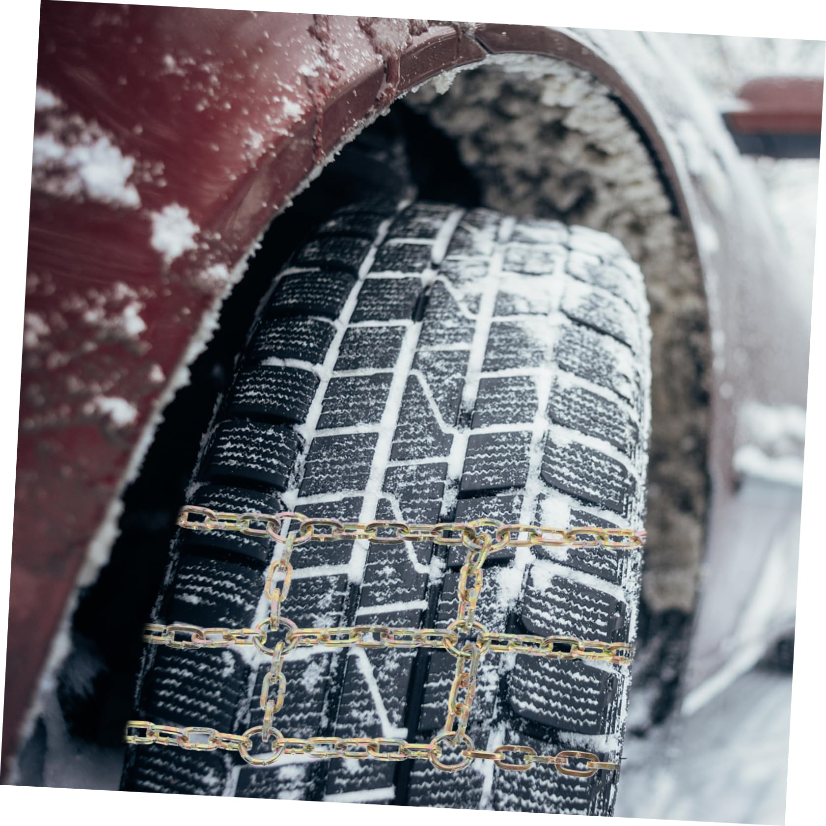 ABOOFAN 1Pc Snow Skid Chain for Cars Suvs Durable Tire Chains with Balance Design Enhanced Traction for Winter Driving Snow Ice Mud