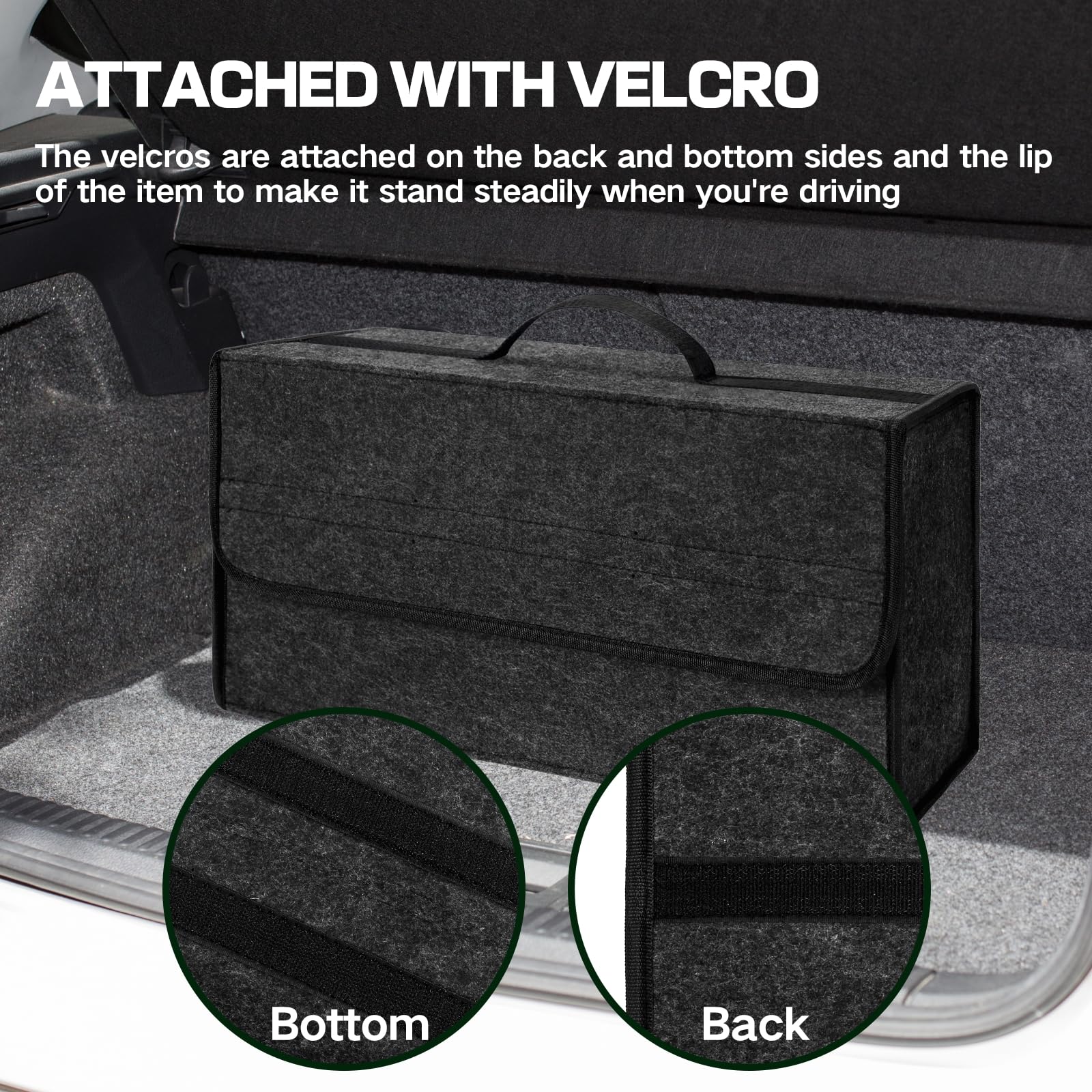 Organizador de Maletero de Coche,Bolsa Maletero Coche de Fieltro,Caja y Bolsa de Almacenamiento para Vehículos, Organizador para Herramientas y Limpieza (1PC)