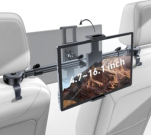 Soporte para tablet con reposacabezas de coche para iPad Montaje abatible delantero y trasero Soporte de pantalla portátil para asiento trasero