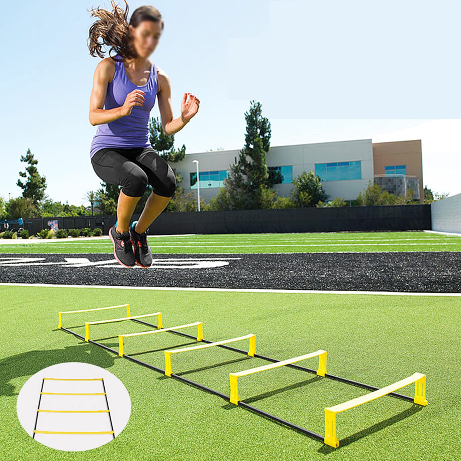 Scala di agilità Scala di Agilità Fissa, Scala di Allenamento per Il Fitness Sportivo, Attrezzatura per L'allenamento, per Esercizi Sportivi di Footwork Atletico, con Borsa(Size:2.3m)