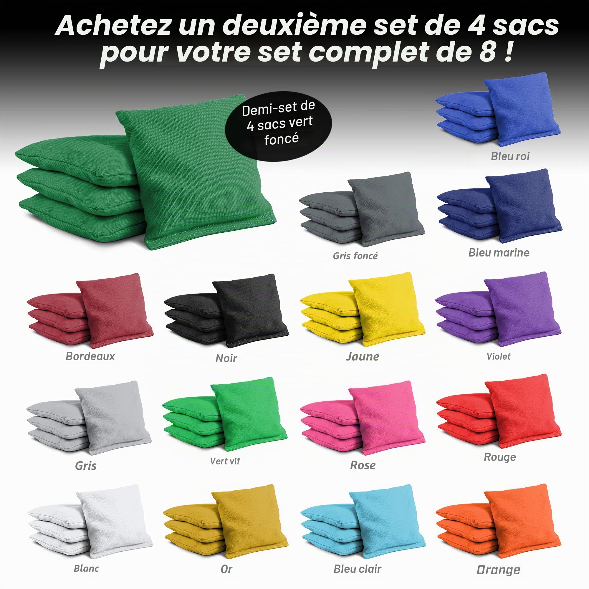GoSports Ensemble de 4 Poches Réglementaires de Lancer de Poches