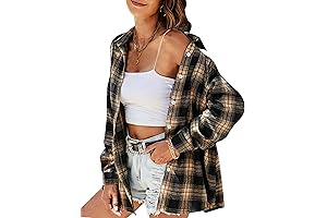 Womens Plaid Shirt: Oversized Button Down Flannel