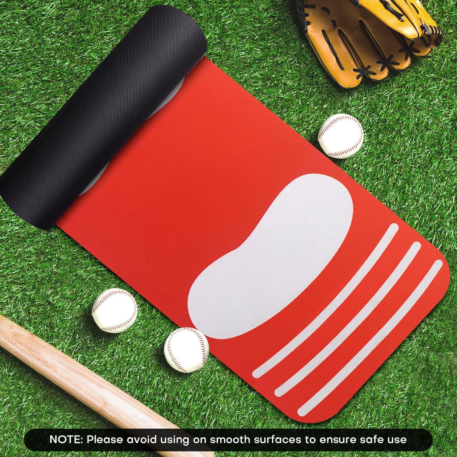 Trainer Mat Baseball, Baseball Pitching Mat for Softball Batting & Pitching Practice, Non-Slip Portable Training Mat