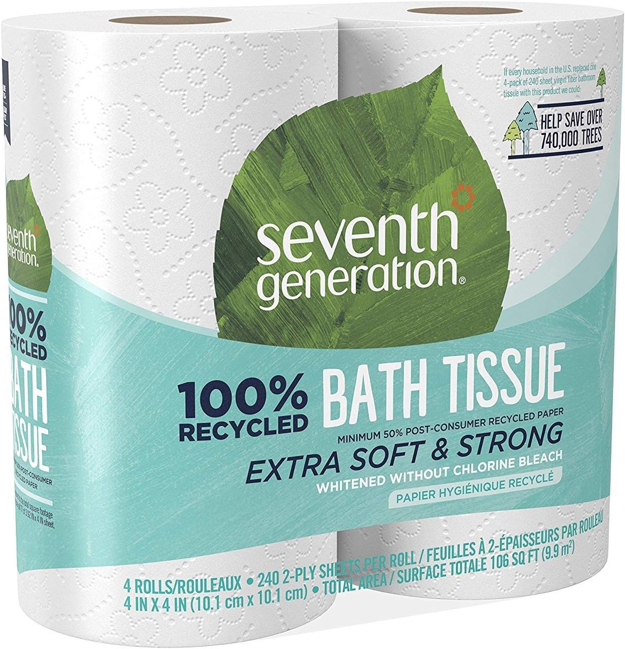 Seventh Generation Toilet Paper, Bath Tissue, 100 Recycled