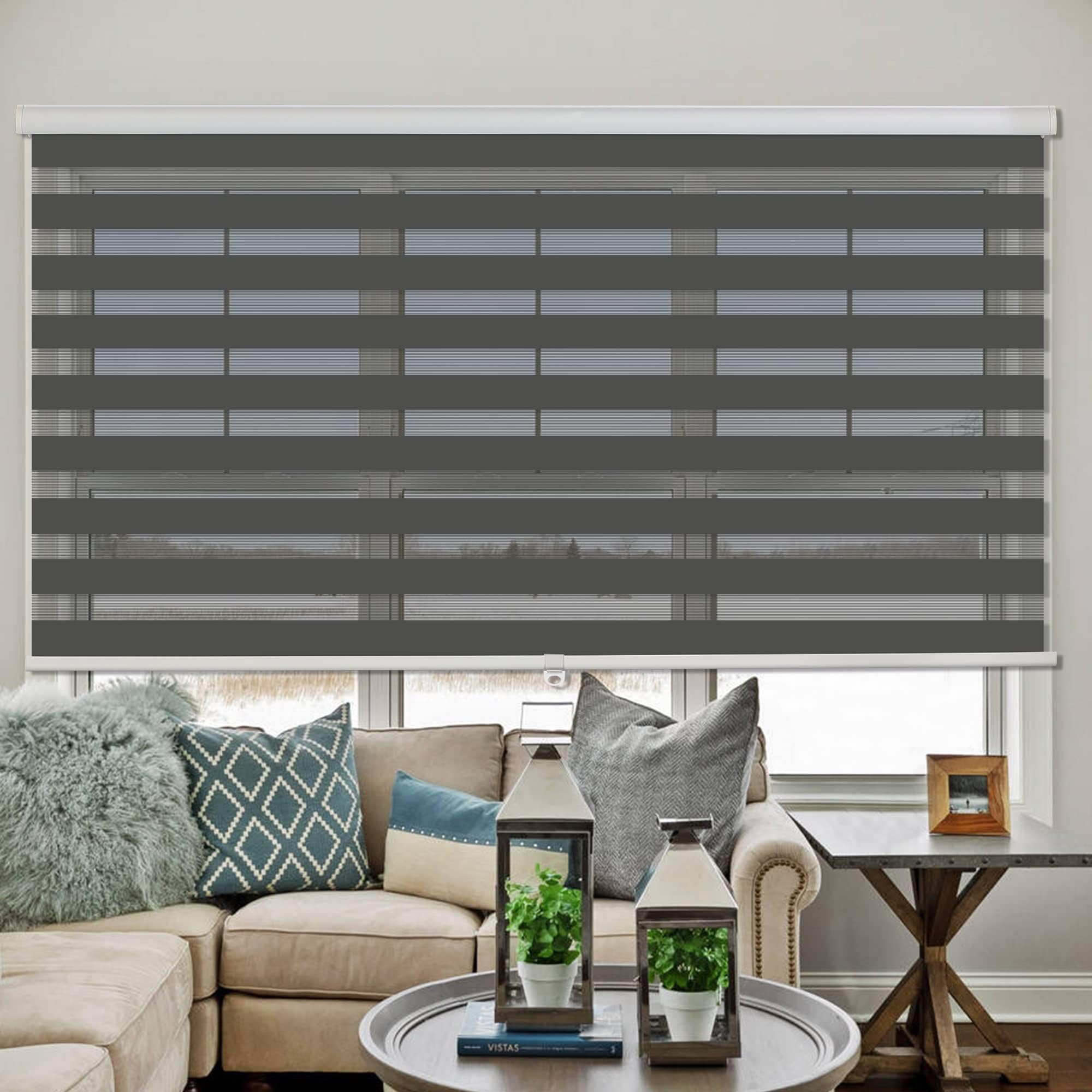 Sweet Roll Collection Set of 2 Woodtone Vinyl Roll-Up Blinds (30 inch  x 72 inch ) main image 0