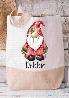 Christmas Gonk Canvas/Jute Shopper Bag - personalised. Present for her. Reusable gift. gift Christmas gift. Eco Friendly Bag for life gonk lover sister daughter
