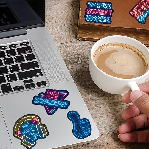 Miniatura 4 de Calcomanías Motivacionales Inspiradoras 100 Piezas Paquetes de Calcomanías de Neón con Citas de Afirmación Positiva, Premios de Aula para Maestros