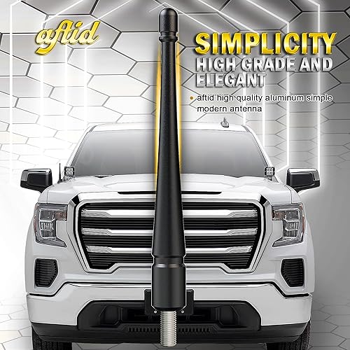 Miniatura 7 de Antena rechoncha de aluminio de 4 pulgadas compatible con GMC Sierra 2007-2024 (rosca M7)